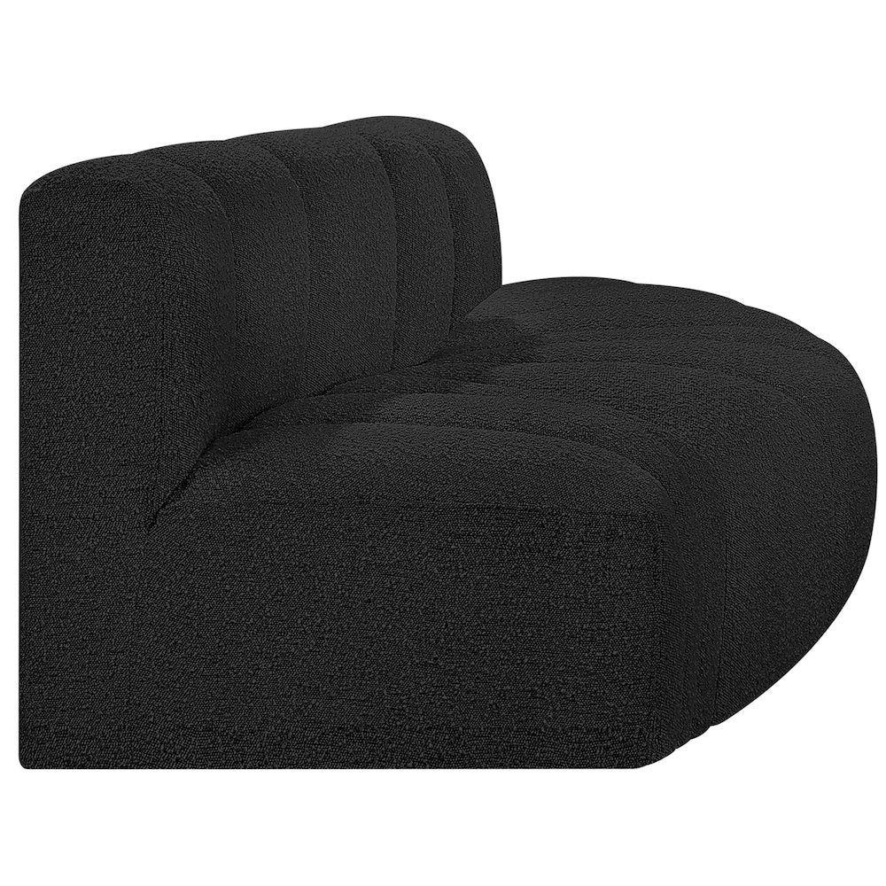 Arc Black Boucle Fabric Modular Sofa