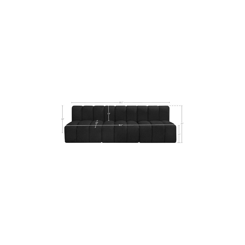 Arc Black Boucle Fabric Modular Sofa