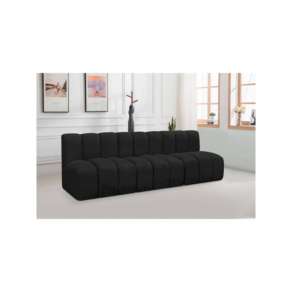 Arc Black Boucle Fabric Modular Sofa