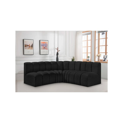 Arc Black Boucle Fabric Modular Sofa