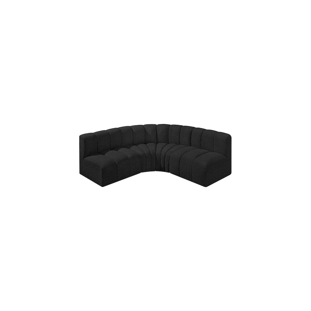 Arc Black Boucle Fabric Modular Sofa
