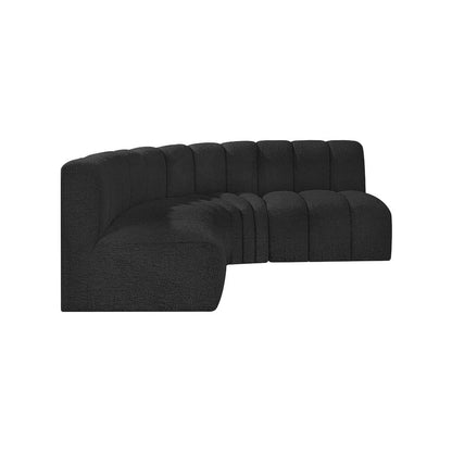 Arc Black Boucle Fabric Modular Sofa