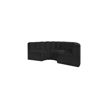 Arc Black Boucle Fabric Modular Sofa