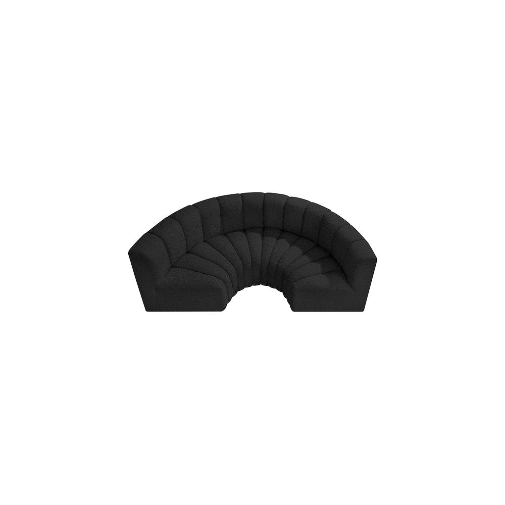 Arc Black Boucle Fabric Modular Sofa