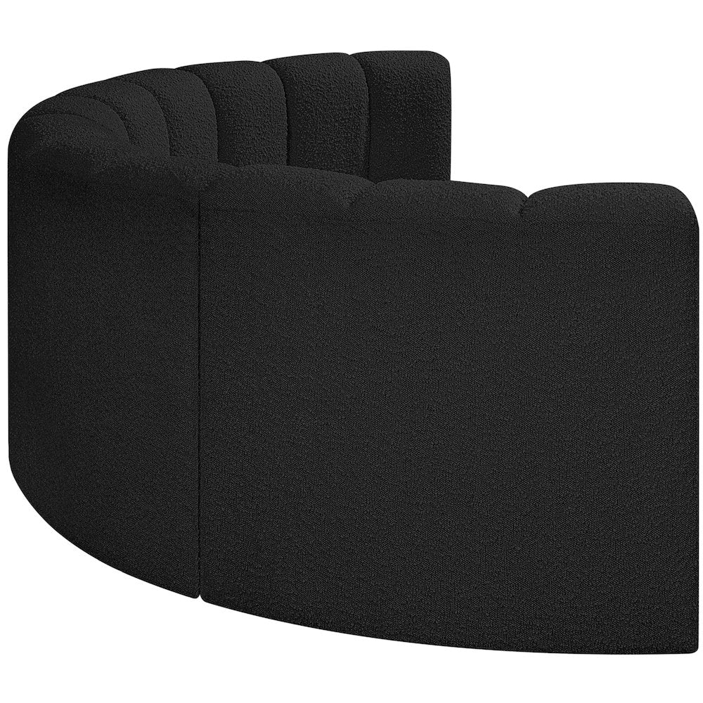 Arc Black Boucle Fabric Modular Sofa