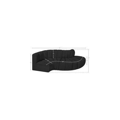 Arc Black Boucle Fabric Modular Sofa