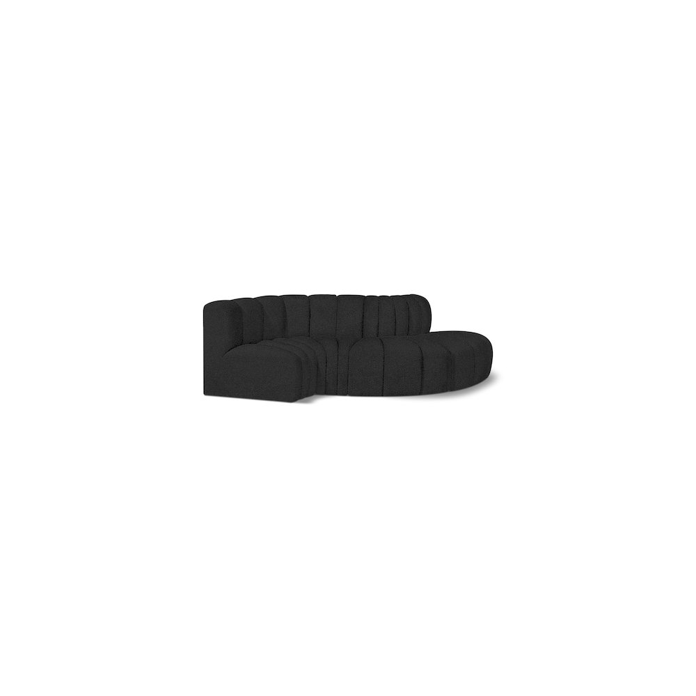 Arc Black Boucle Fabric Modular Sofa