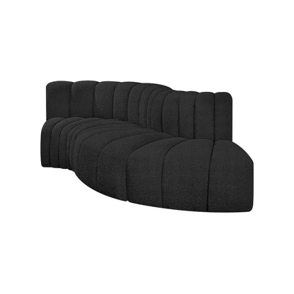Arc Black Boucle Fabric Modular Sofa