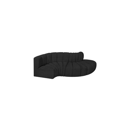 Arc Black Boucle Fabric Modular Sofa