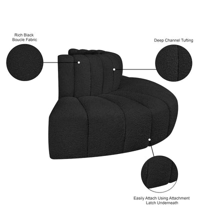 Arc Black Boucle Fabric Modular Sofa