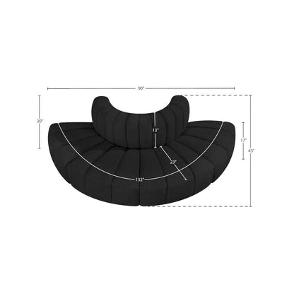 Arc Black Boucle Fabric Modular Sofa
