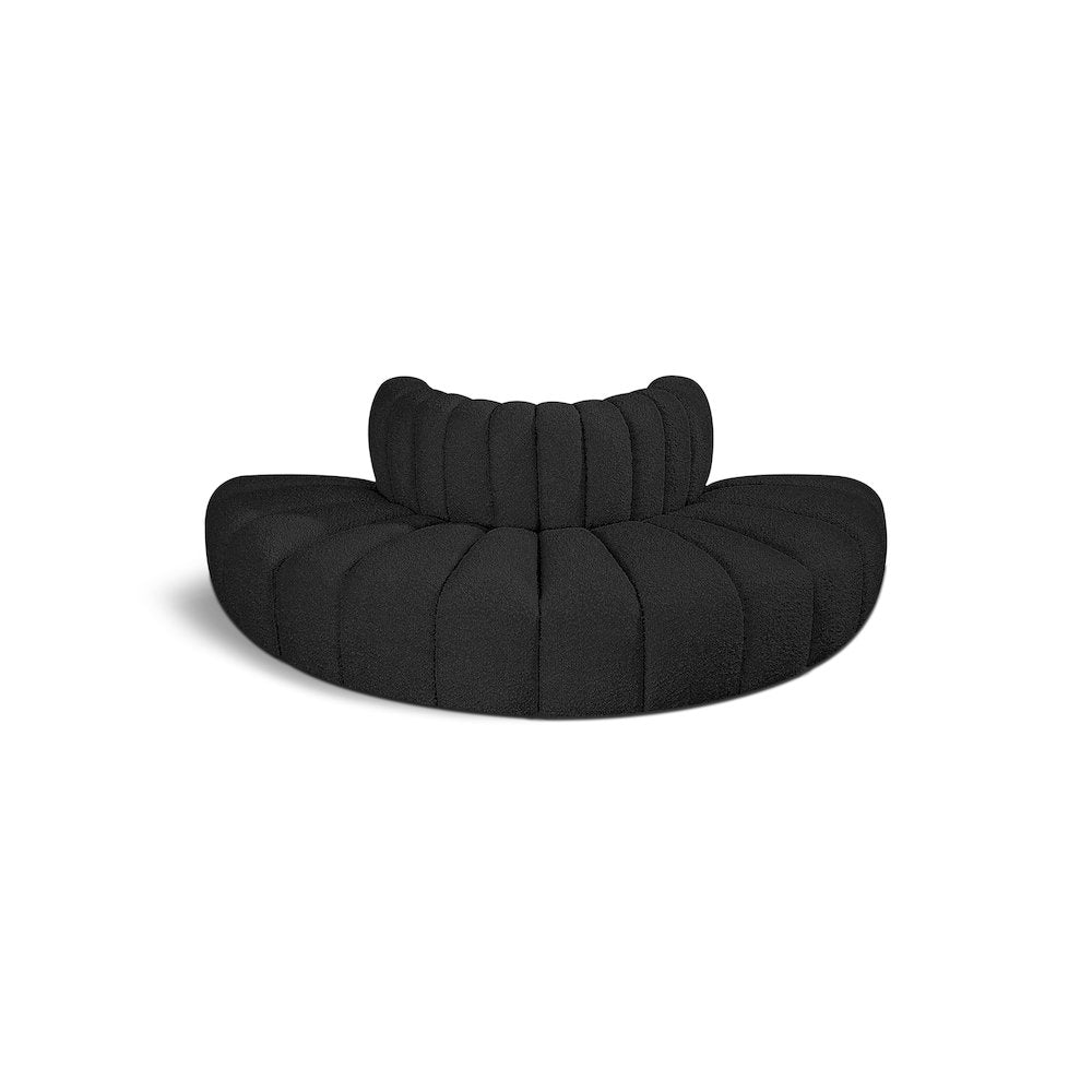 Arc Black Boucle Fabric Modular Sofa
