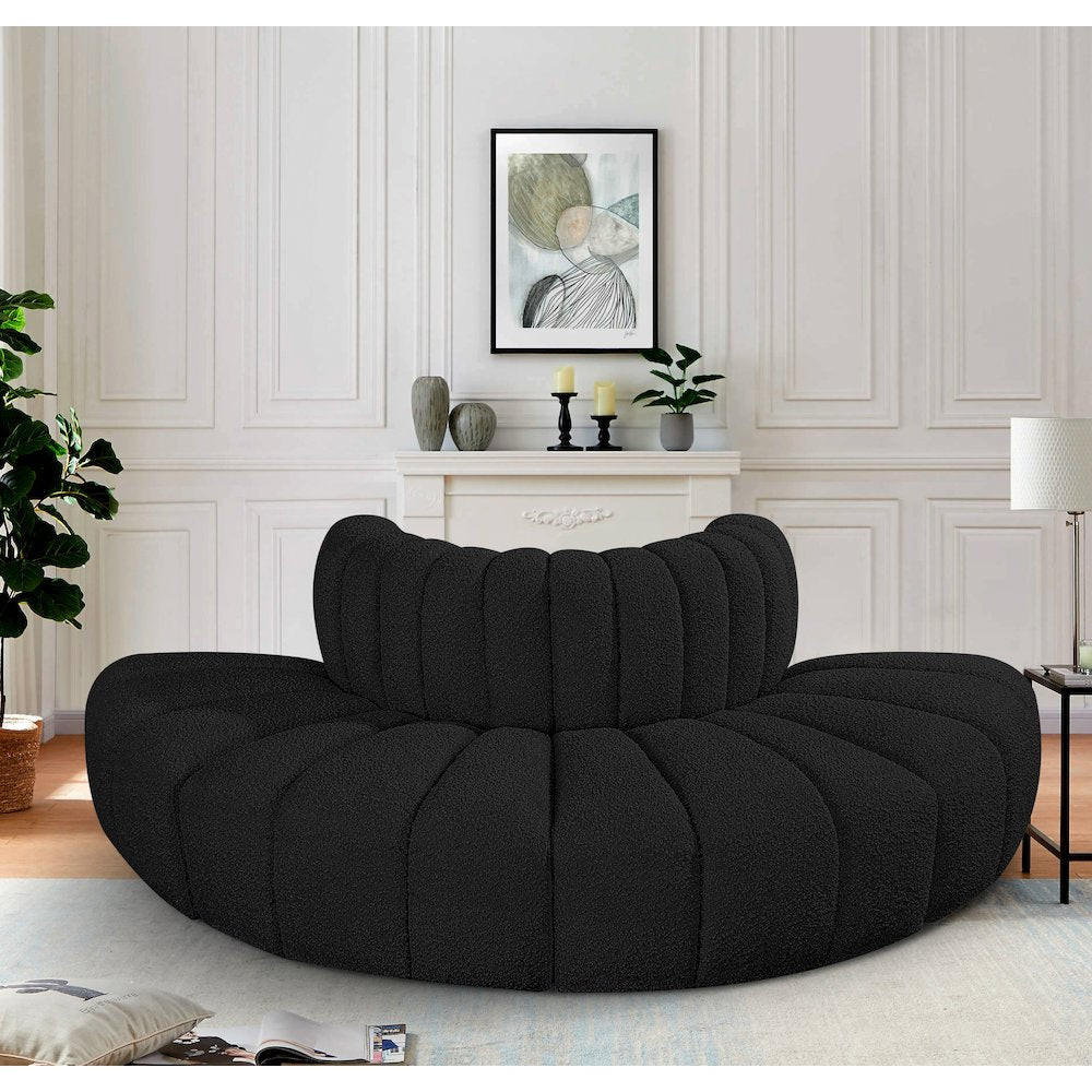 Arc Black Boucle Fabric Modular Sofa
