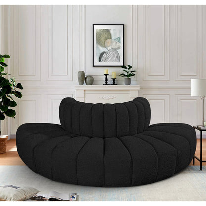 Arc Black Boucle Fabric Modular Sofa