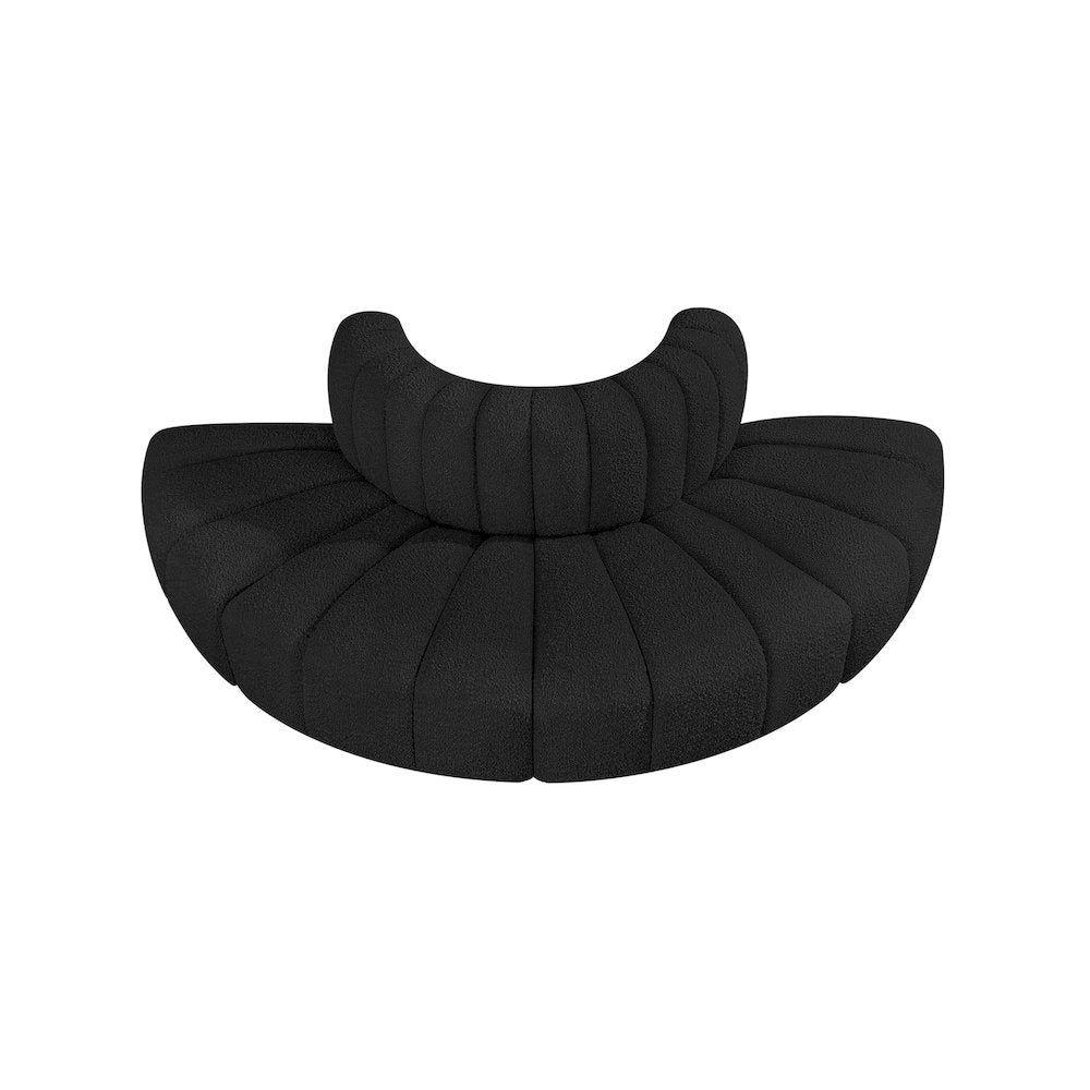 Arc Black Boucle Fabric Modular Sofa