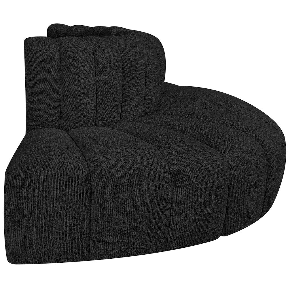 Arc Black Boucle Fabric Modular Sofa