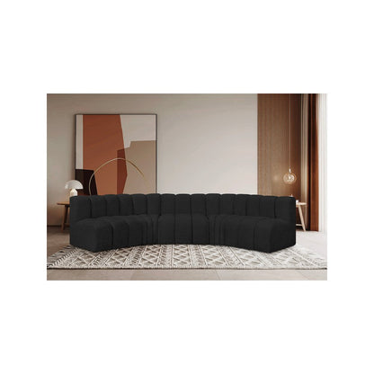 Arc Black Boucle Fabric Modular Sofa