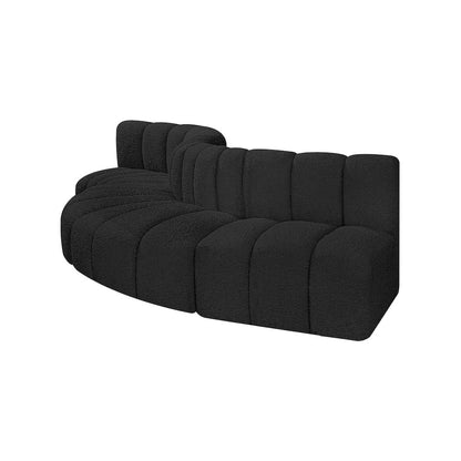 Arc Black Boucle Fabric Modular Sofa