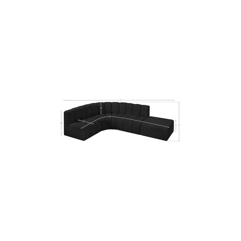 Arc Black Boucle Fabric Modular Sofa