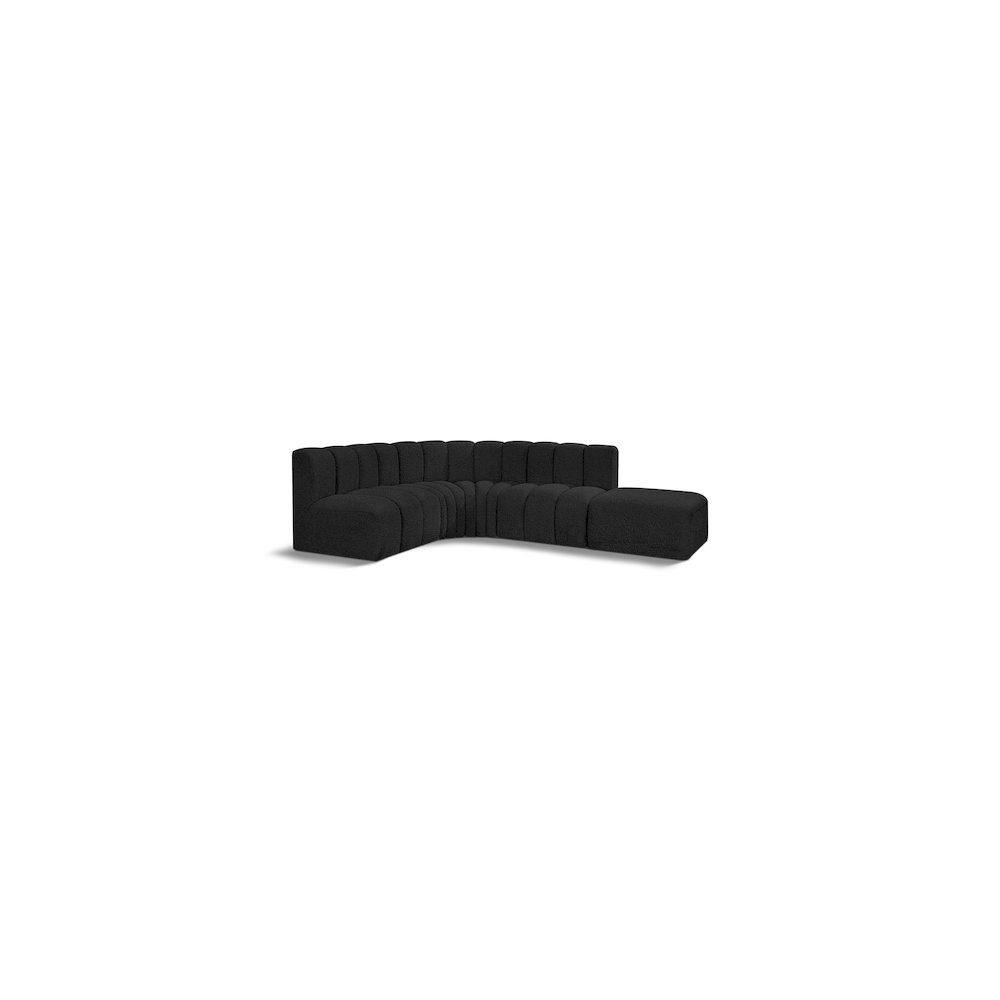 Arc Black Boucle Fabric Modular Sofa