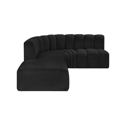 Arc Black Boucle Fabric Modular Sofa