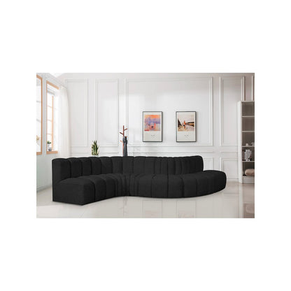 Arc Black Boucle Fabric Modular Sofa