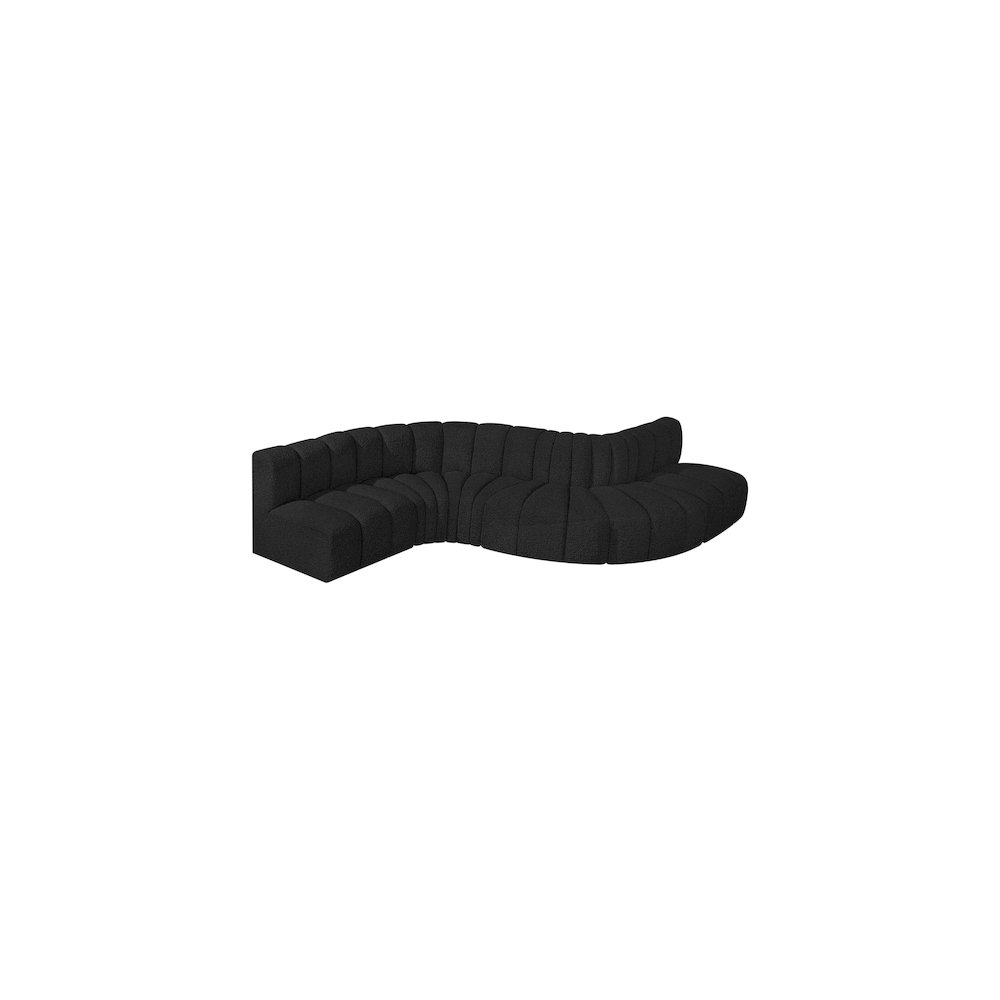 Arc Black Boucle Fabric Modular Sofa
