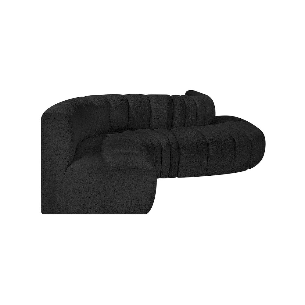 Arc Black Boucle Fabric Modular Sofa