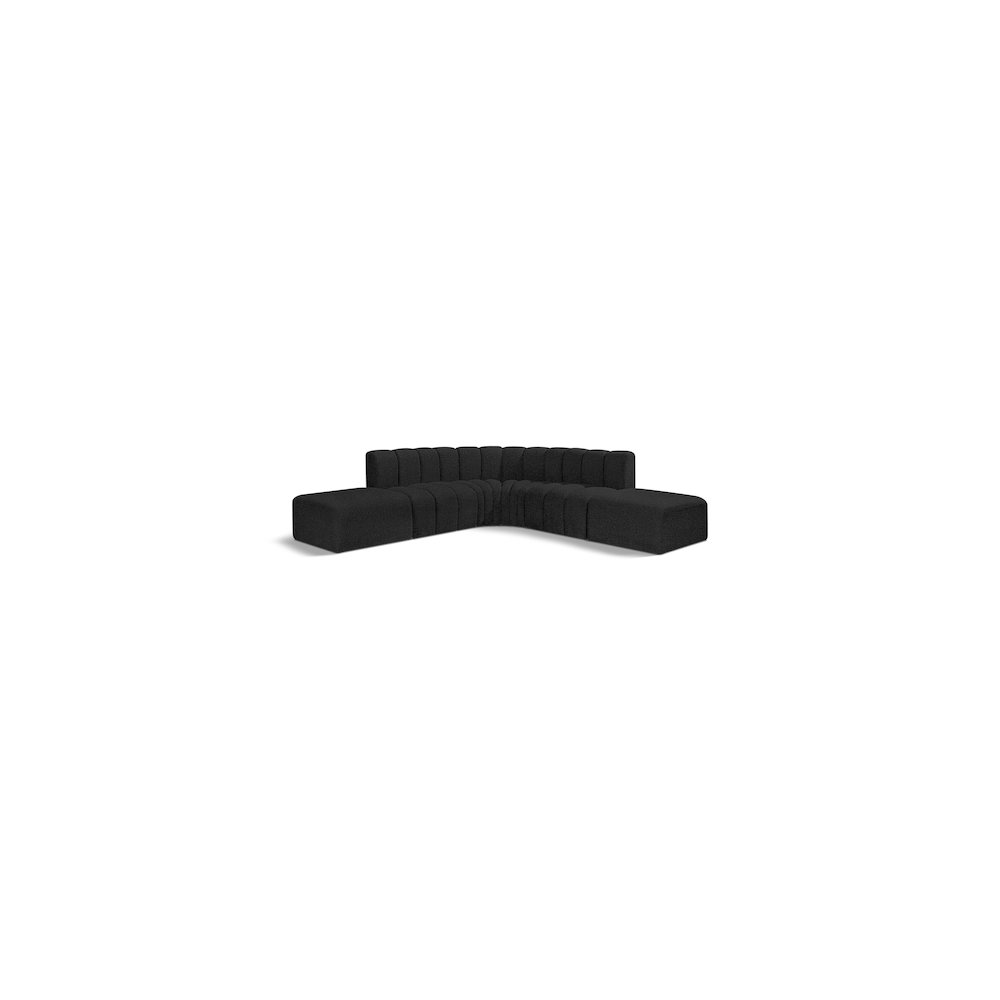 Arc Black Boucle Fabric Modular Sofa