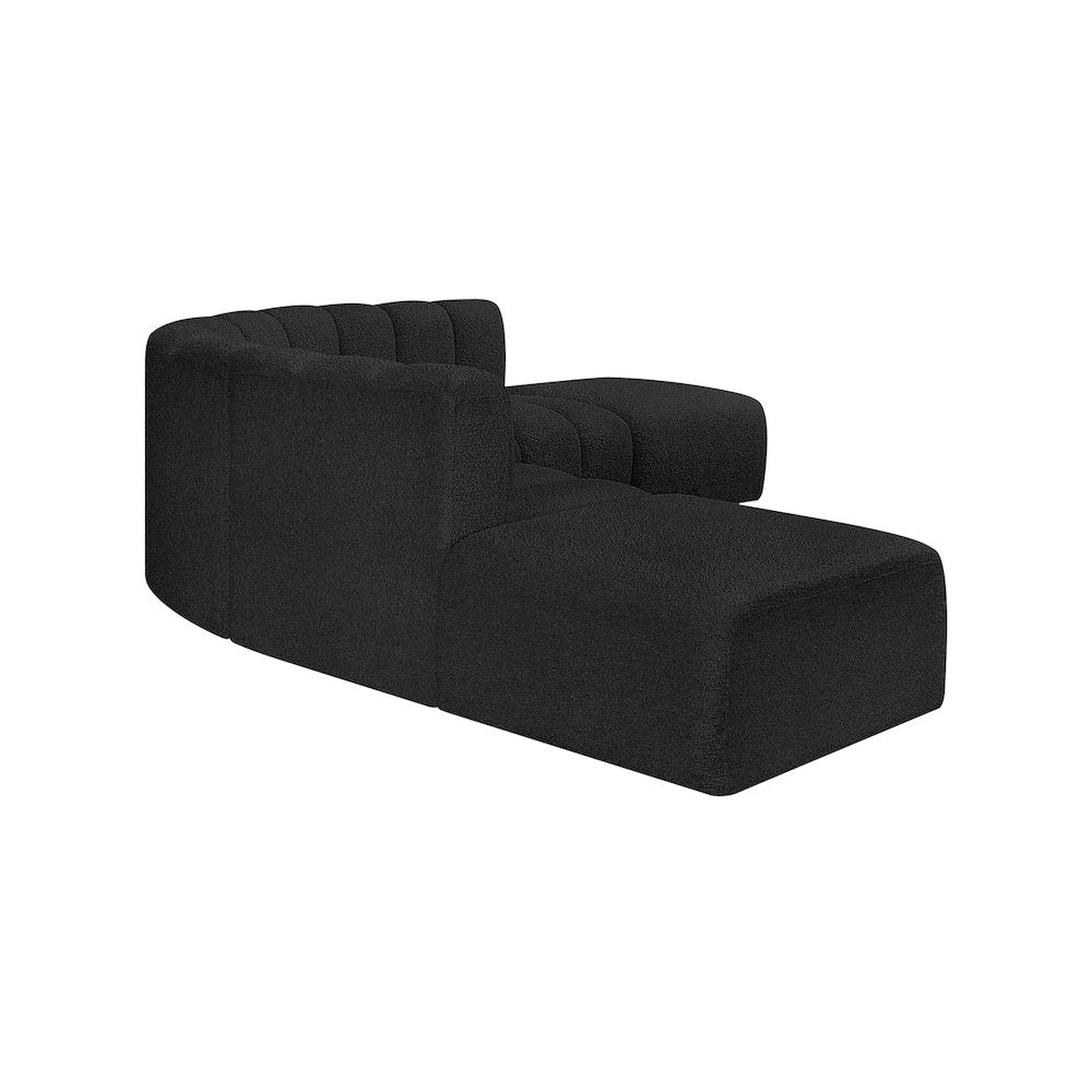 Arc Black Boucle Fabric Modular Sofa