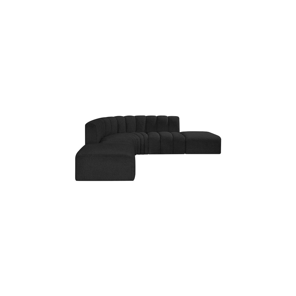Arc Black Boucle Fabric Modular Sofa