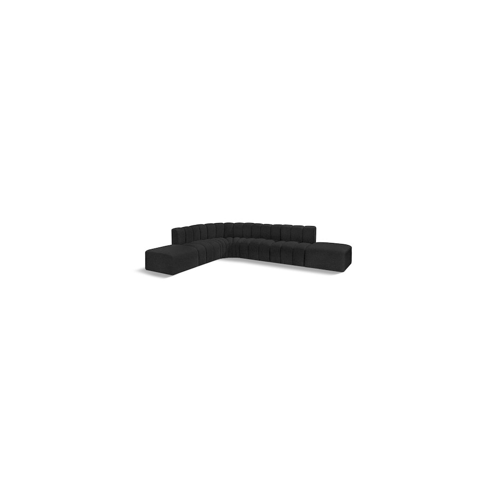Arc Black Boucle Fabric Modular Sofa
