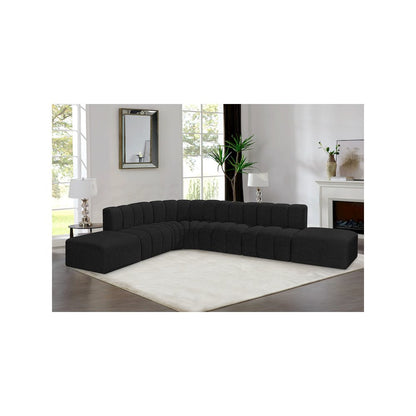 Arc Black Boucle Fabric Modular Sofa