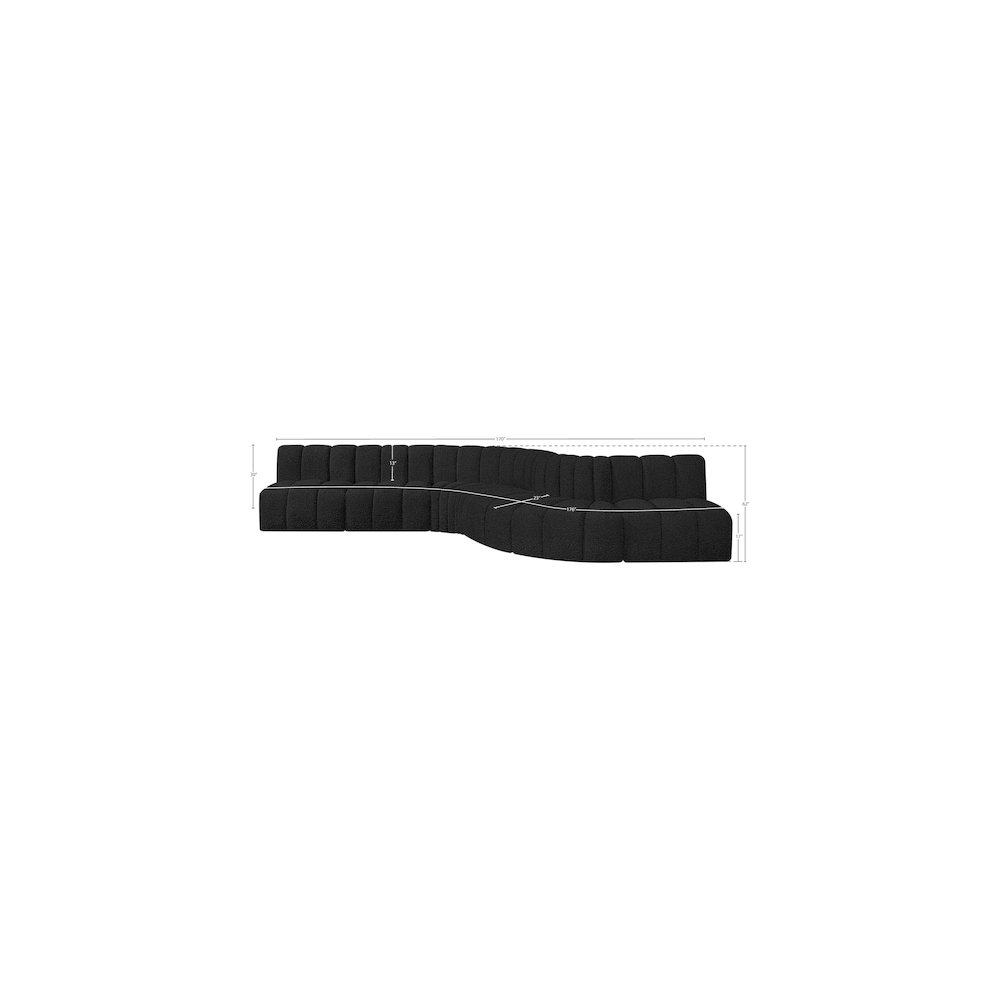 Arc Black Boucle Fabric Modular Sofa