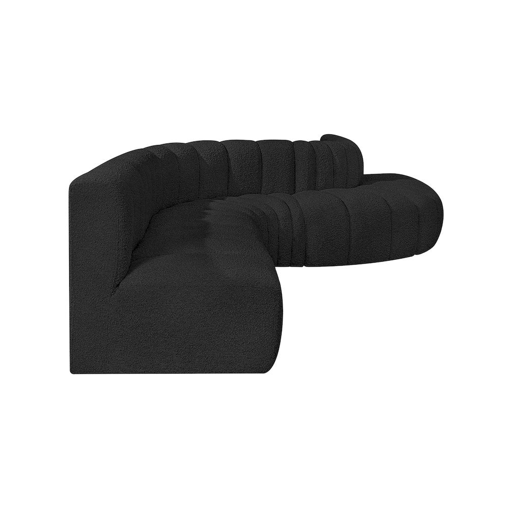 Arc Black Boucle Fabric Modular Sofa