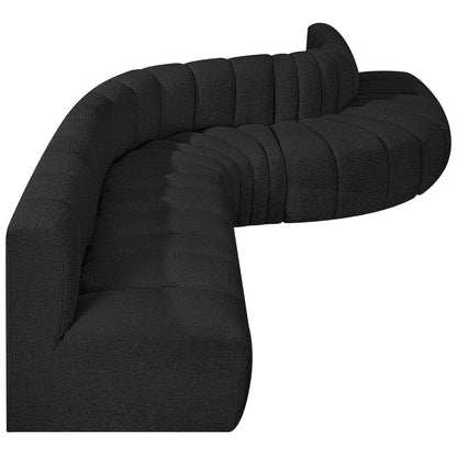 Arc Black Boucle Fabric Modular Sofa