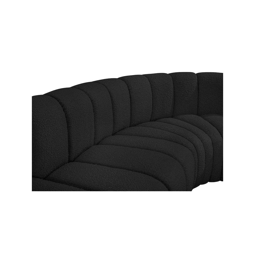 Arc Black Boucle Fabric Modular Sofa