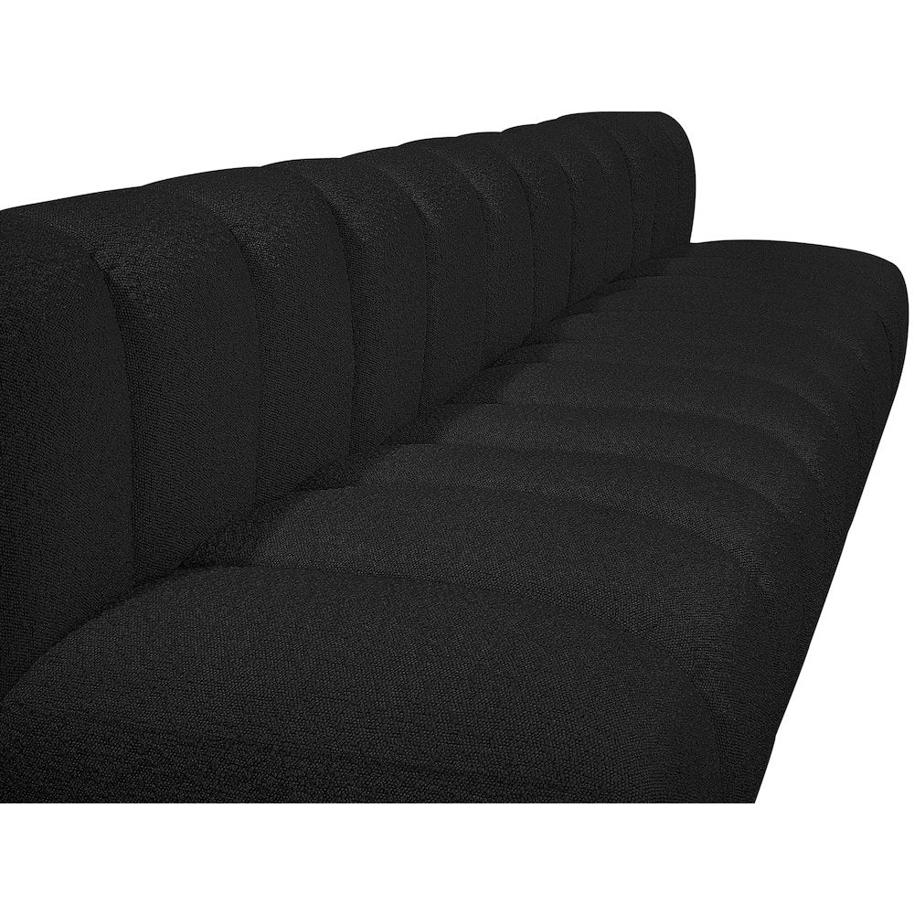 Arc Black Boucle Fabric Modular Sofa