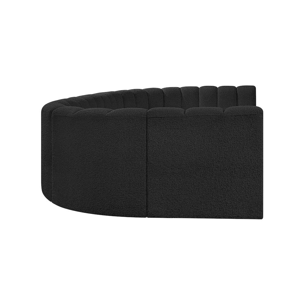 Arc Black Boucle Fabric Modular Sofa