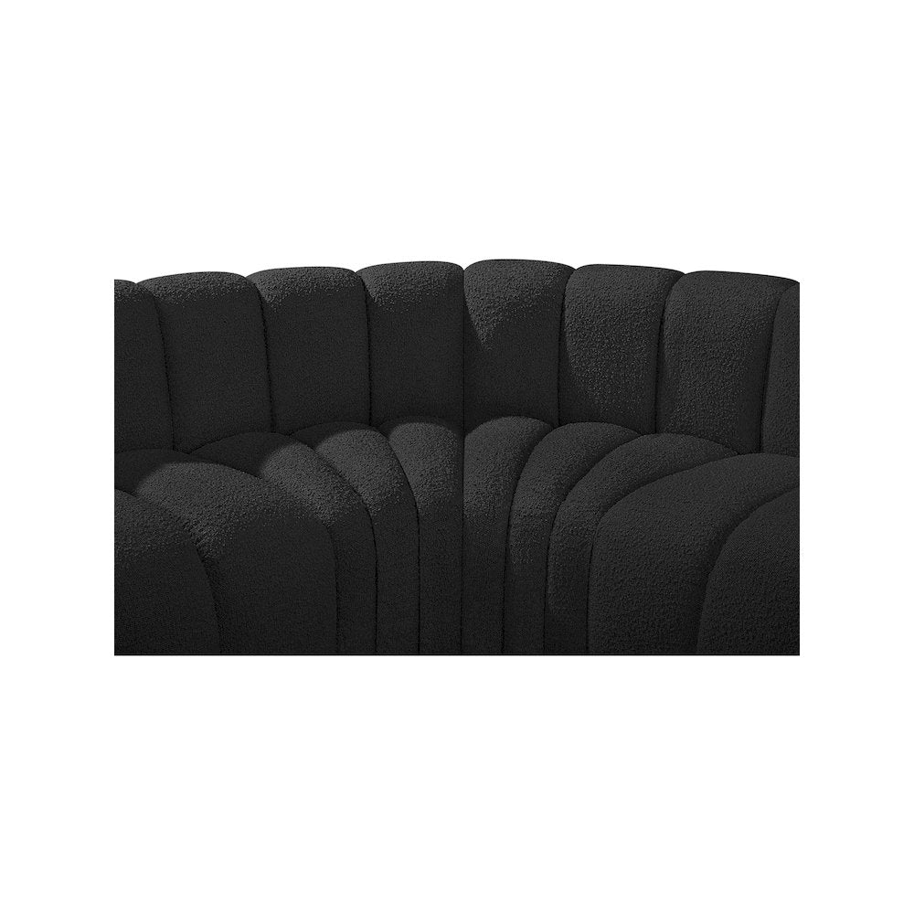 Arc Black Boucle Fabric Modular Sofa