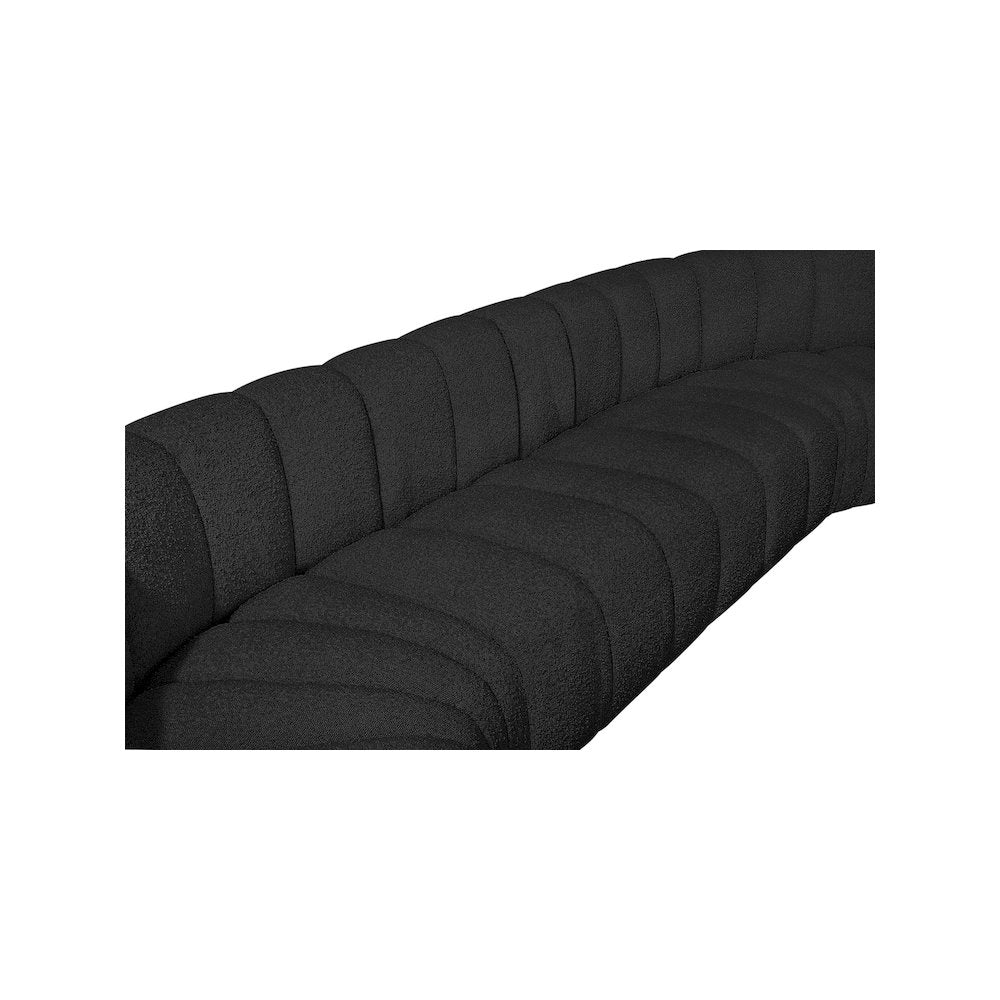 Arc Black Boucle Fabric Modular Sofa