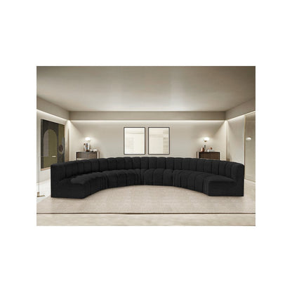 Arc Black Boucle Fabric Modular Sofa
