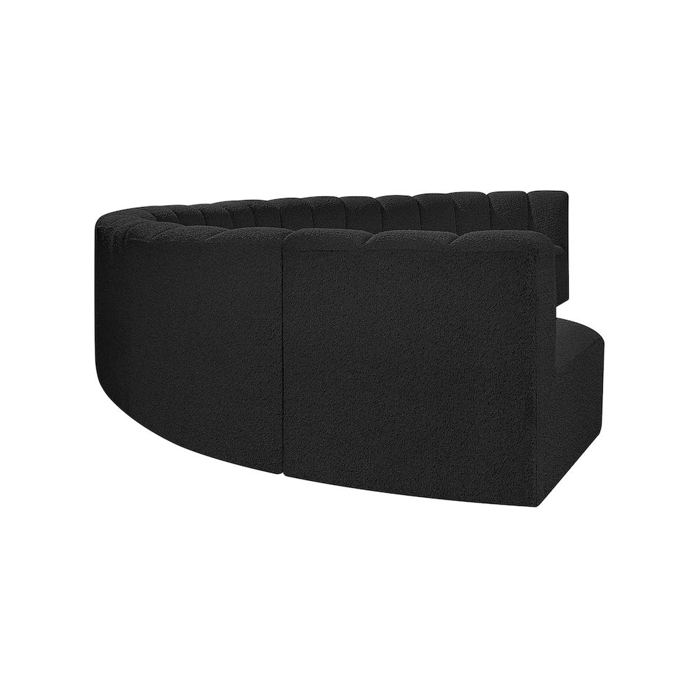 Arc Black Boucle Fabric Modular Sofa