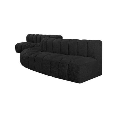 Arc Black Boucle Fabric Modular Sofa