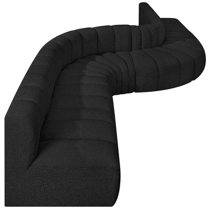 Arc Black Boucle Fabric Modular Sofa