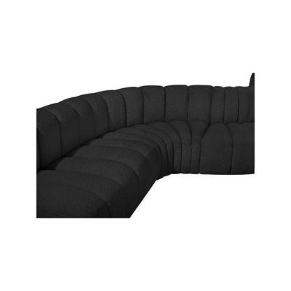 Arc Black Boucle Fabric Modular Sofa