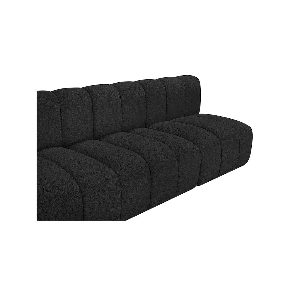 Arc Black Boucle Fabric Modular Sofa