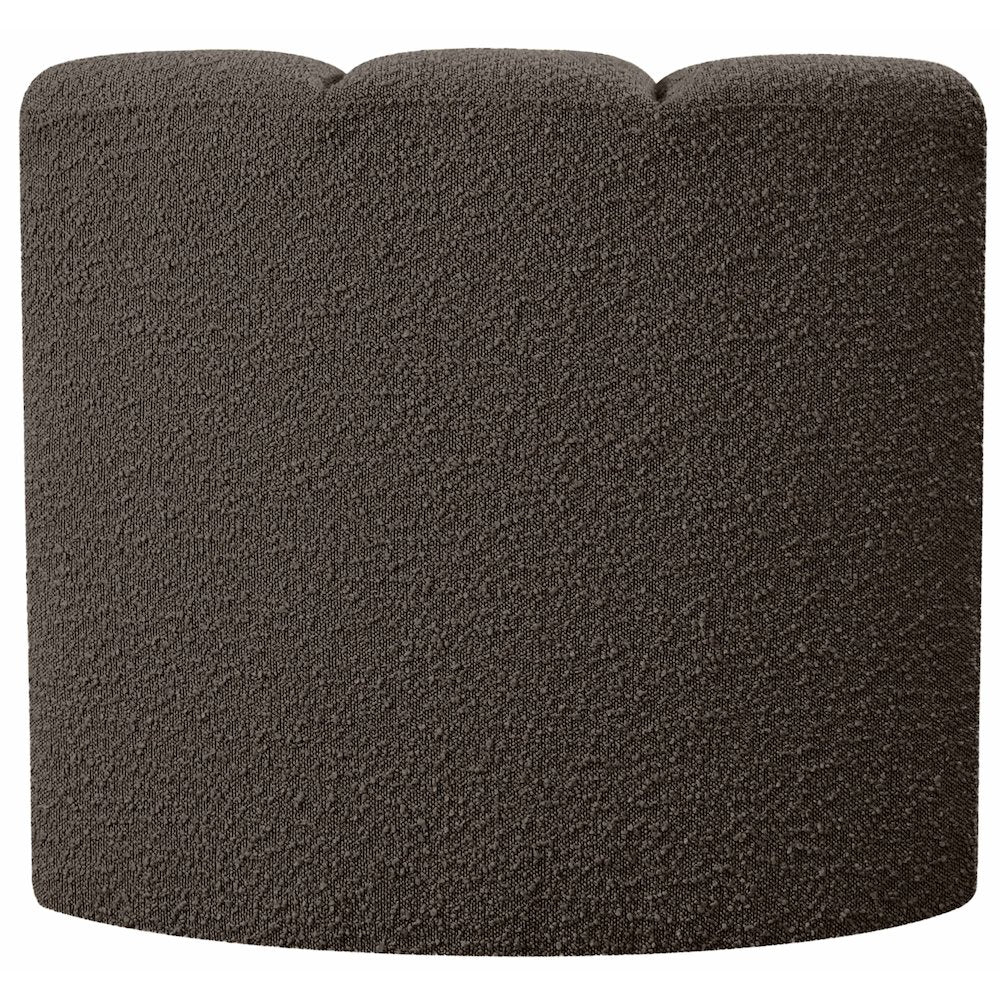 Arc Brown Boucle Fabric Curved Corner