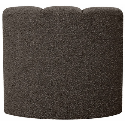 Arc Brown Boucle Fabric Curved Corner