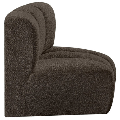 Arc Brown Boucle Fabric Curved Corner